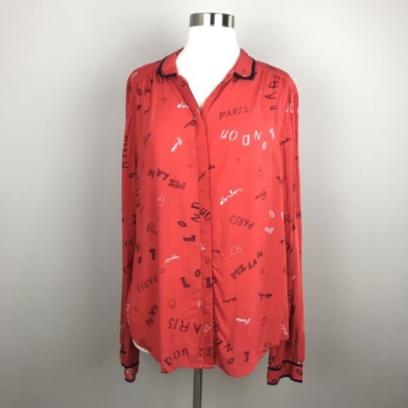 Anthro Maeve Art House Paris London Buttondown 16 - Picture 2 of 4